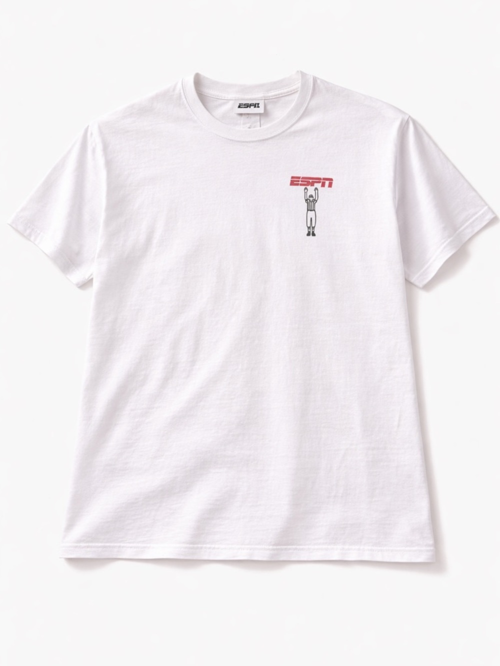 ESPN Graphic Referee Tee Men’s 2XL White Streetwear Short Sleeve Shirt